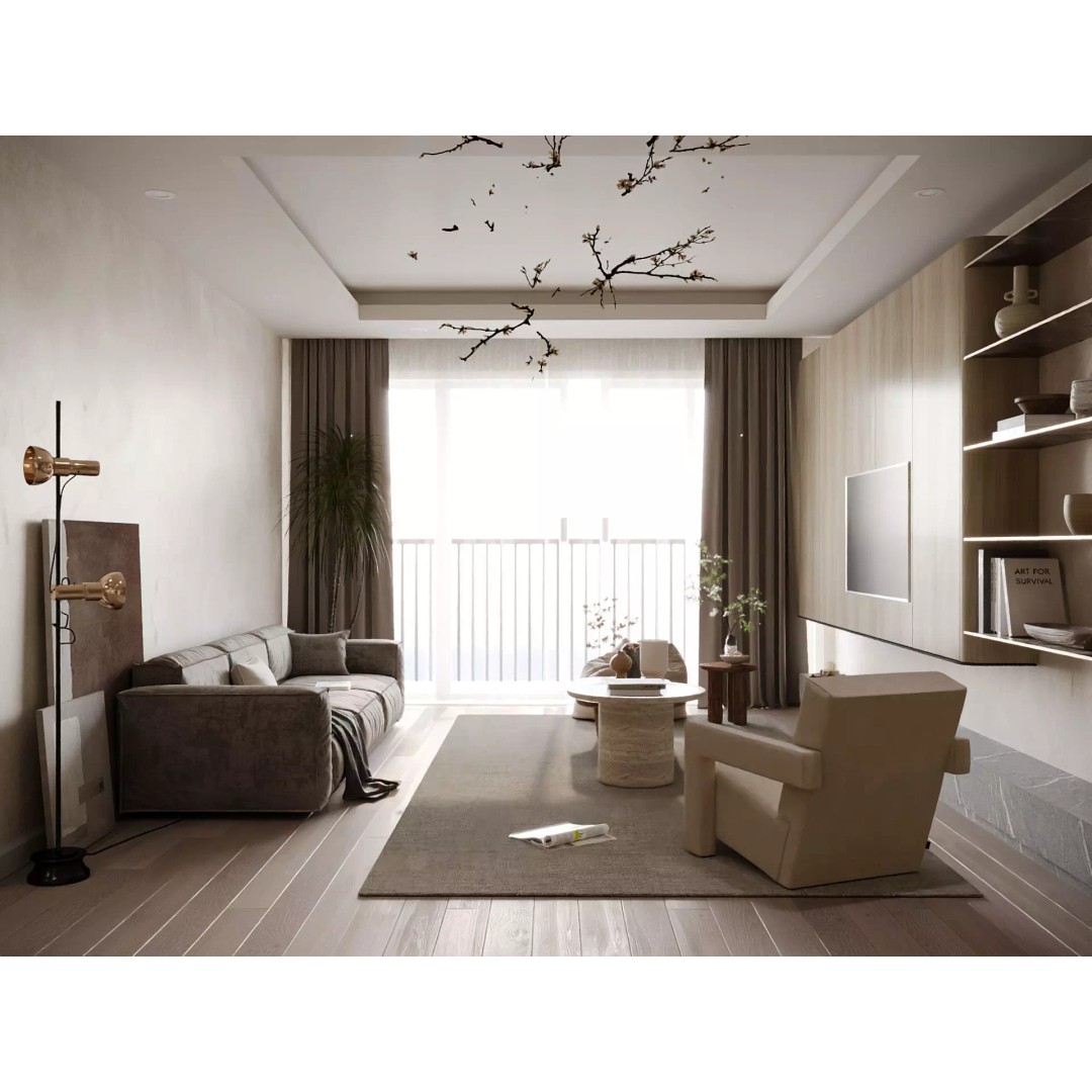 Wabi Sabi Apartment 02 3D Model – Neo Classic Living Room & Kitchen - View 5