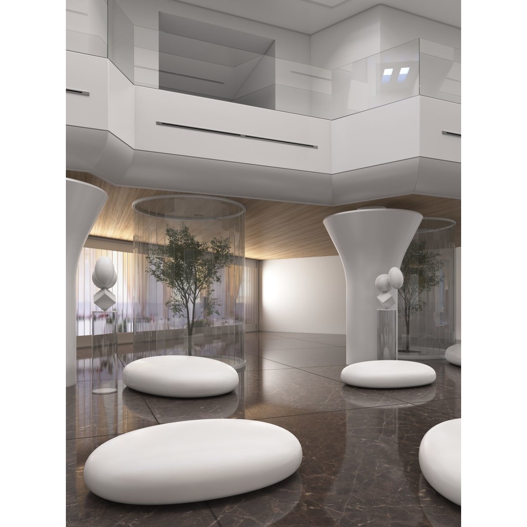 Futuristic Shopping Center 3D Model – High Quality Interior with Atrium - View 11
