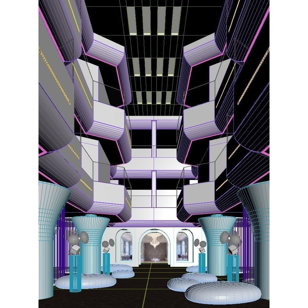 Futuristic Shopping Center 3D Model – High Quality Interior with Atrium - View 13