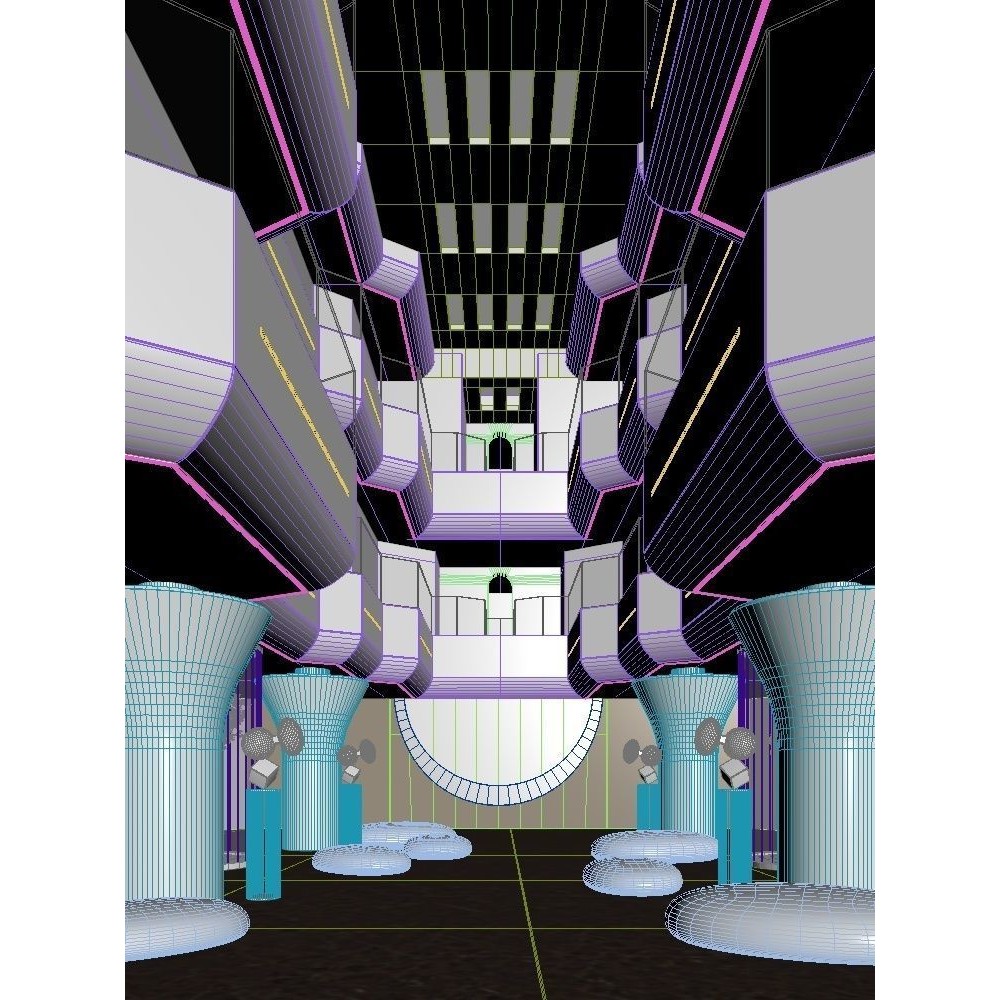 Futuristic Shopping Center 3D Model – High Quality Interior with Atrium - View 14