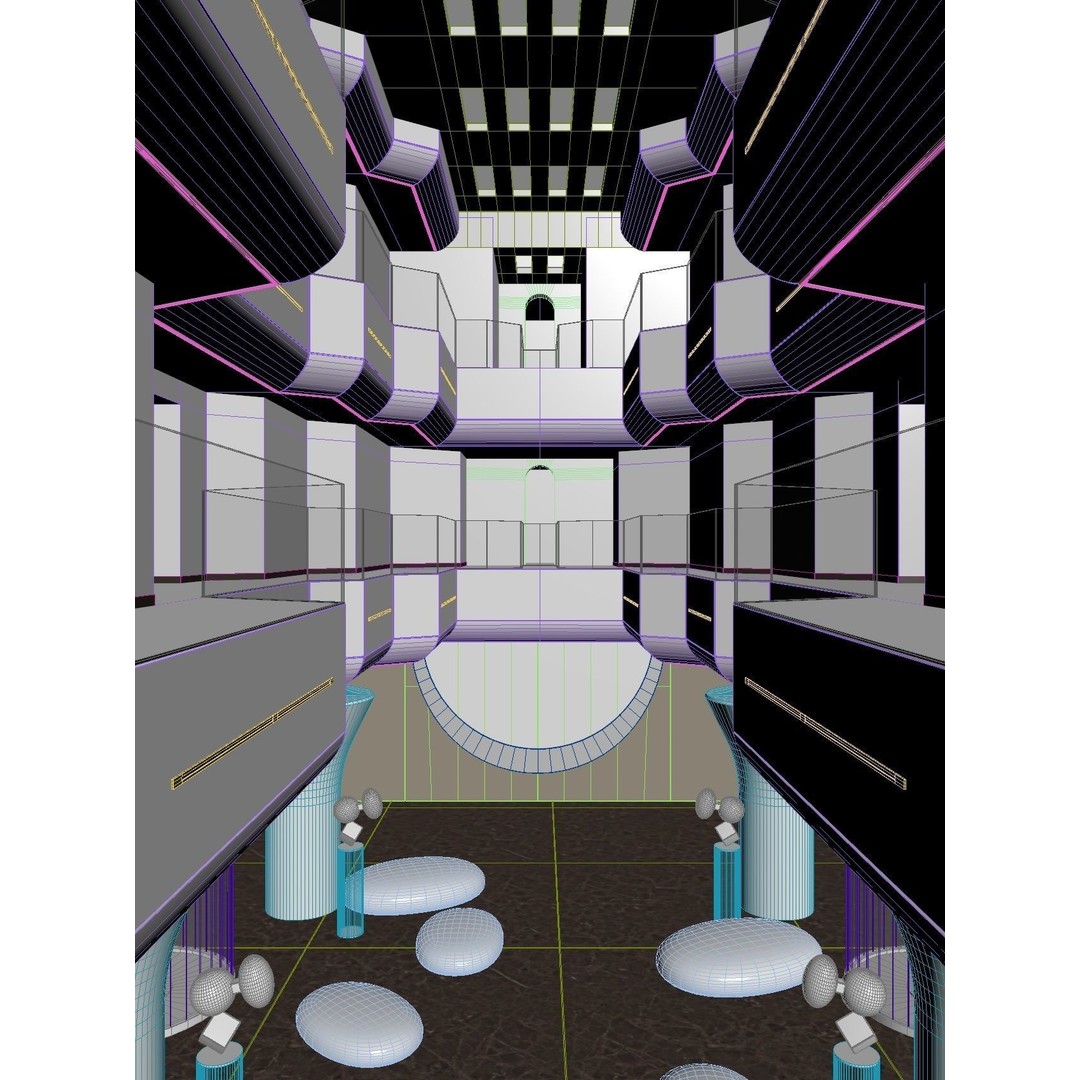 Futuristic Shopping Center 3D Model – High Quality Interior with Atrium - View 15