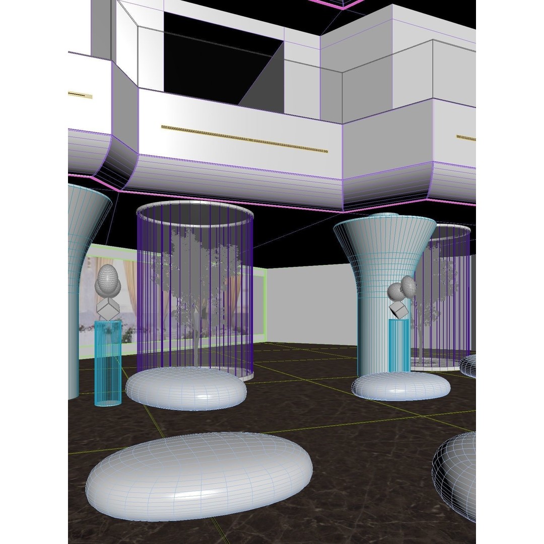 Futuristic Shopping Center 3D Model – High Quality Interior with Atrium - View 16