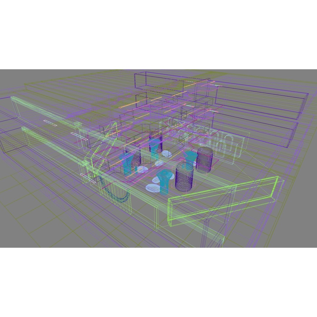 Futuristic Shopping Center 3D Model – High Quality Interior with Atrium - View 24