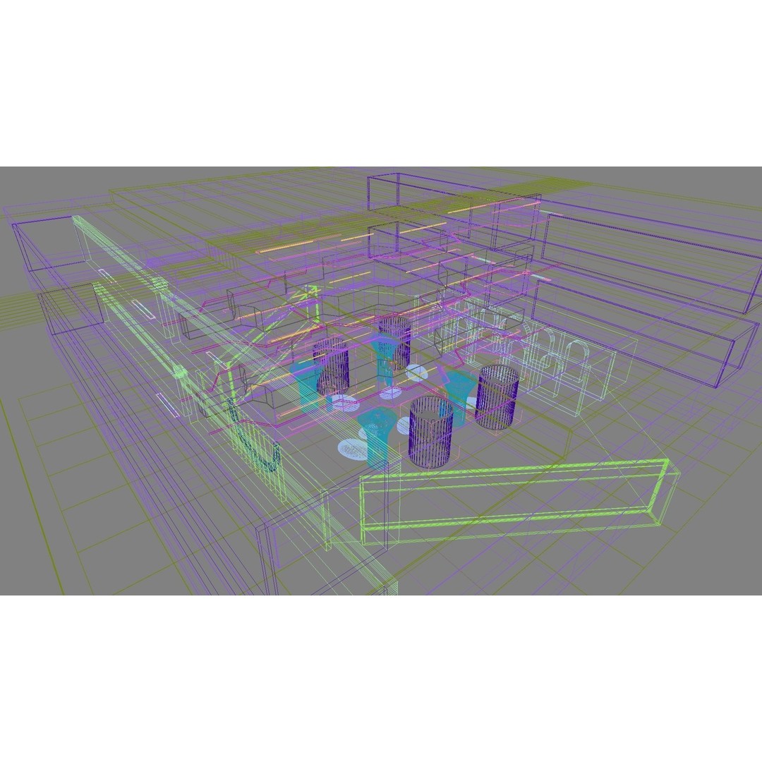 Futuristic Shopping Center 3D Model – High Quality Interior with Atrium - View 25