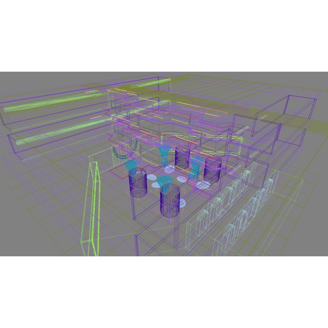 Futuristic Shopping Center 3D Model – High Quality Interior with Atrium - View 32