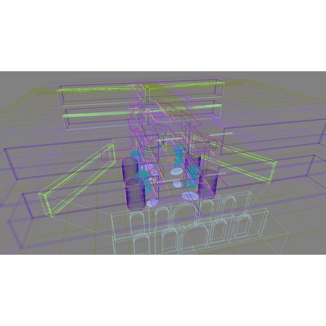 Futuristic Shopping Center 3D Model – High Quality Interior with Atrium - View 35