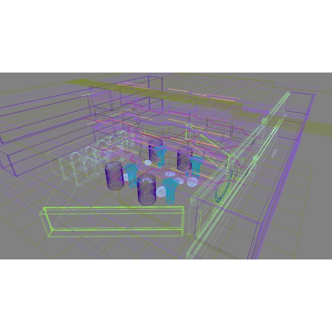 Futuristic Shopping Center 3D Model – High Quality Interior with Atrium - View 47