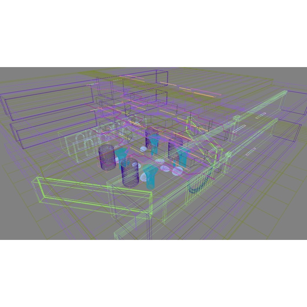 Futuristic Shopping Center 3D Model – High Quality Interior with Atrium - View 48