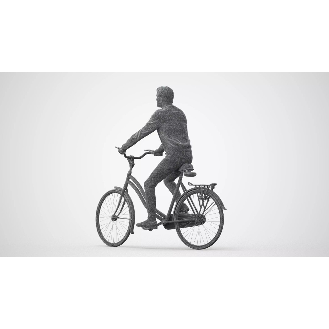 Adult Indian Man Cycling 3D Model – Business Attire, Game Ready Formats - View 10