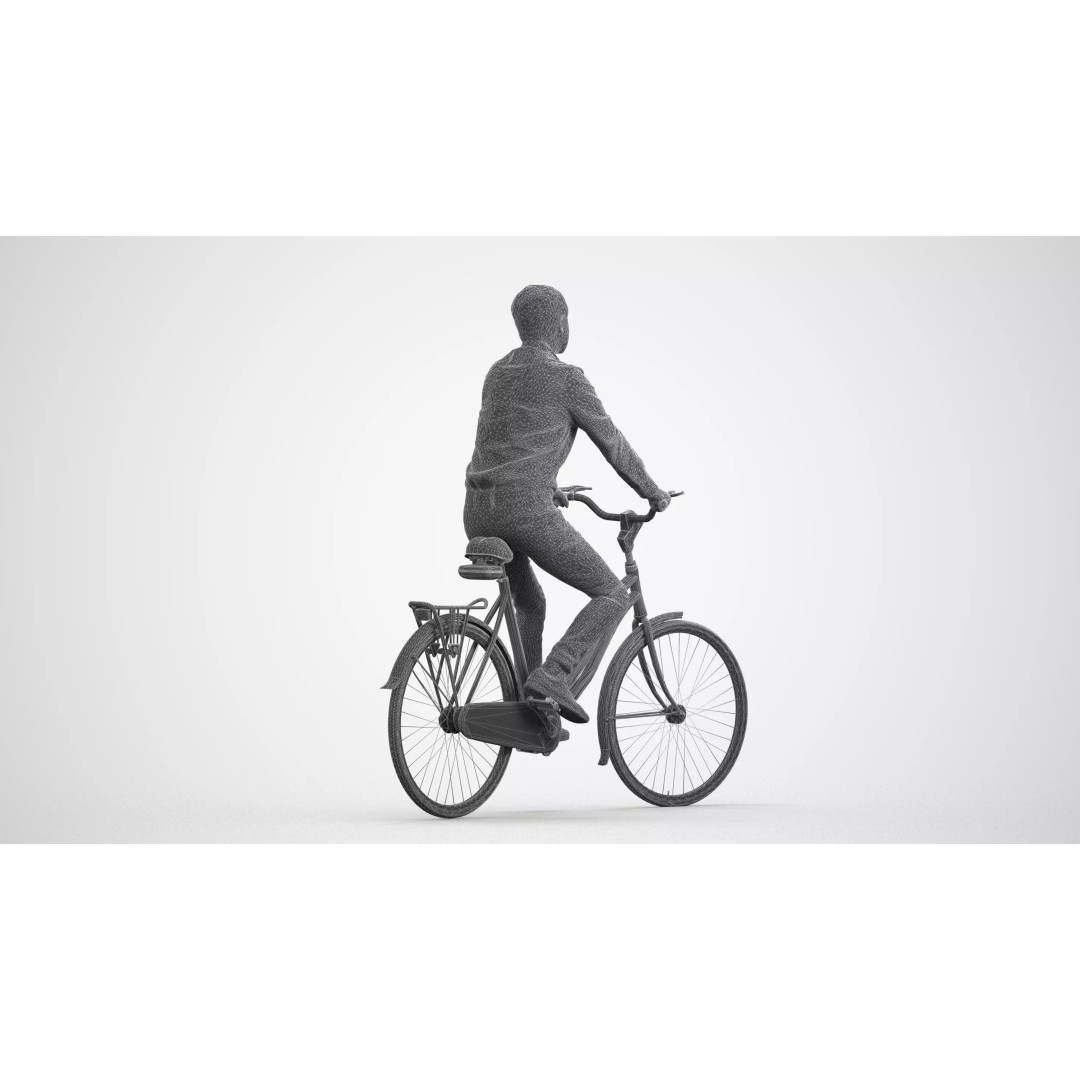 Adult Indian Man Cycling 3D Model – Business Attire, Game Ready Formats - View 11
