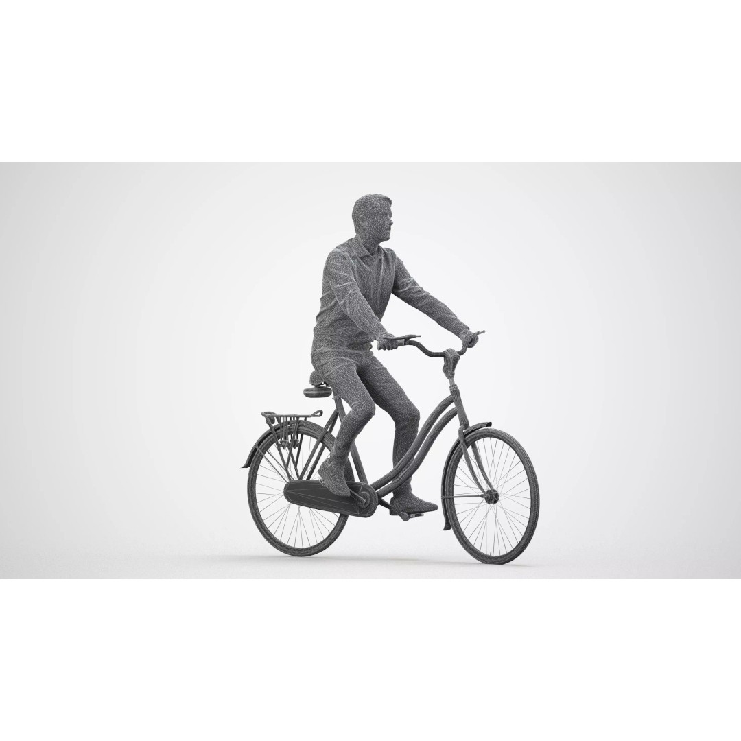 Adult Indian Man Cycling 3D Model – Business Attire, Game Ready Formats - View 12