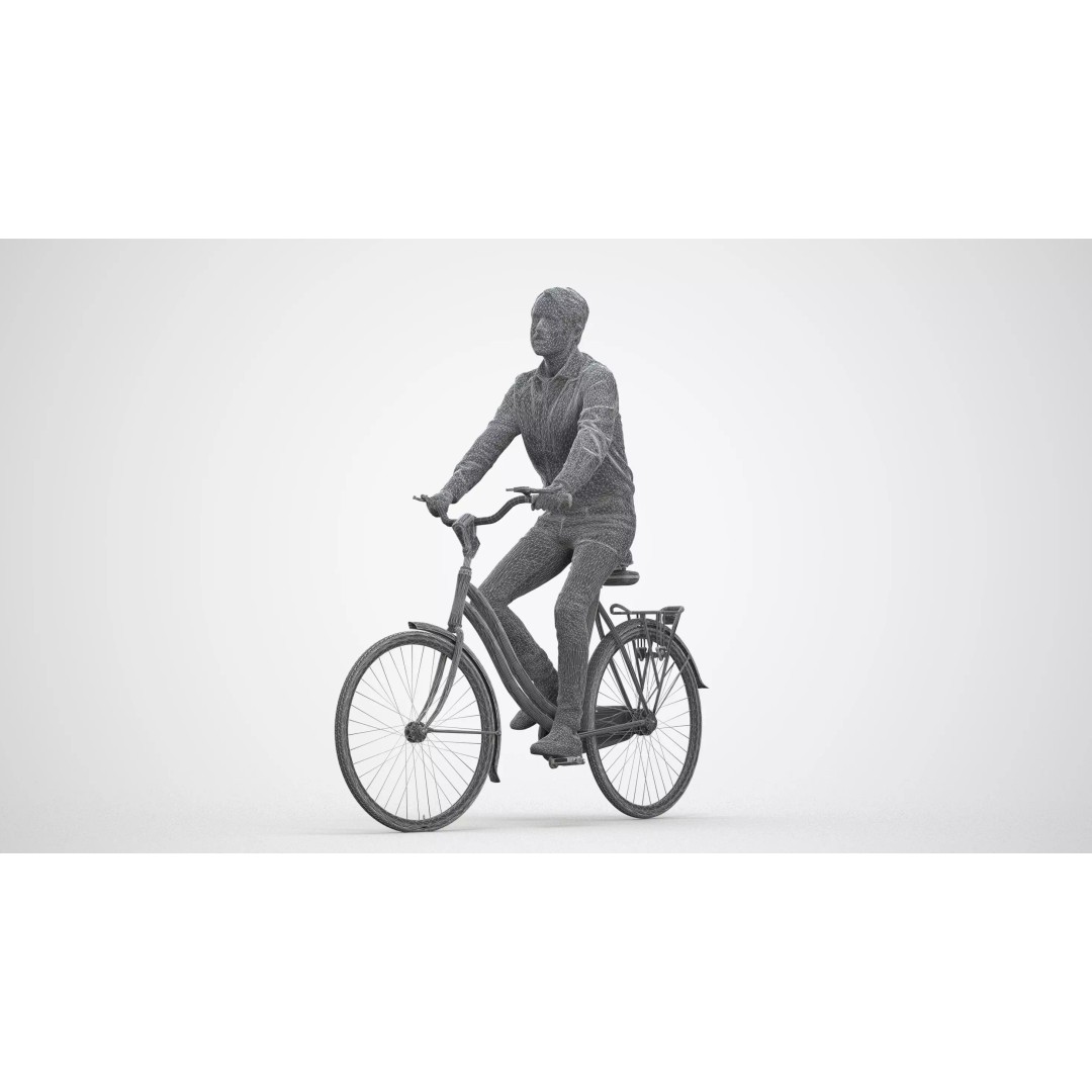 Adult Indian Man Cycling 3D Model – Business Attire, Game Ready Formats - View 9