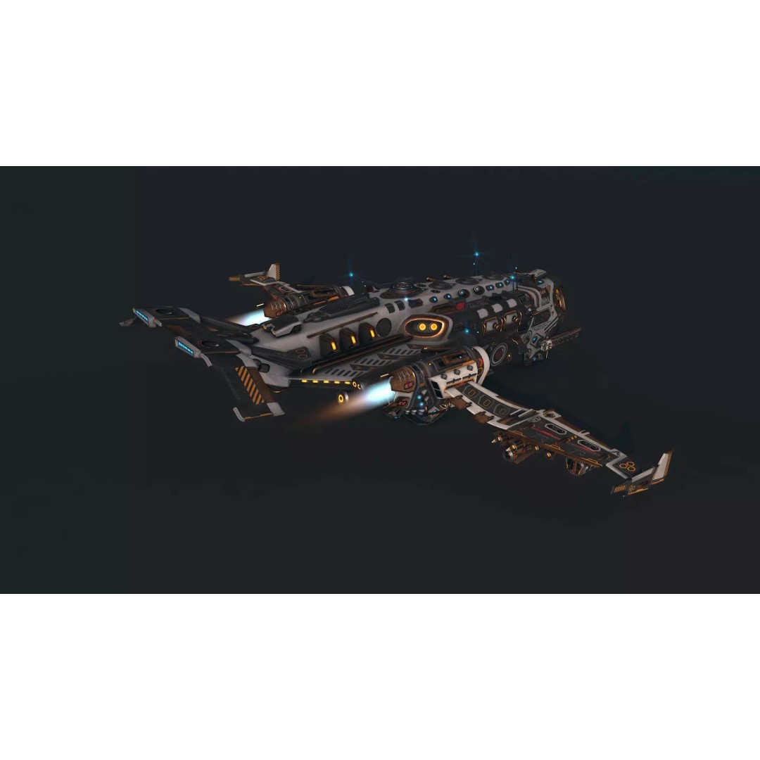 Spaceship 04 3D Model – Low Poly Game Asset, PBR Textures, FBX - View 14