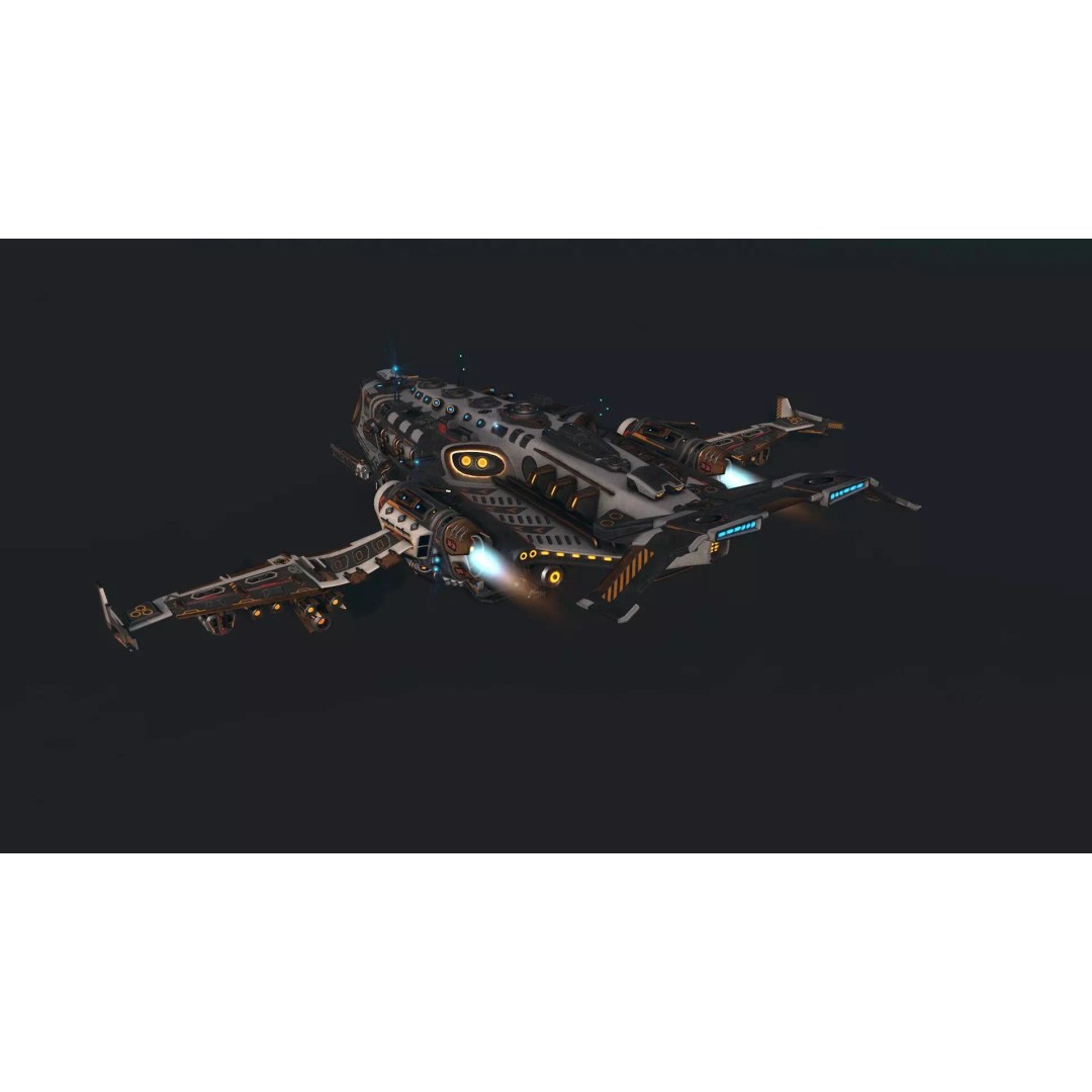 Spaceship 04 3D Model – Low Poly Game Asset, PBR Textures, FBX - View 15