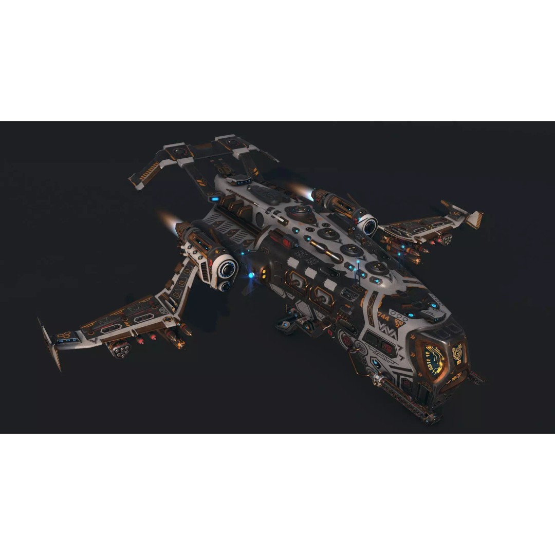 Spaceship 04 3D Model – Low Poly Game Asset, PBR Textures, FBX - View 4