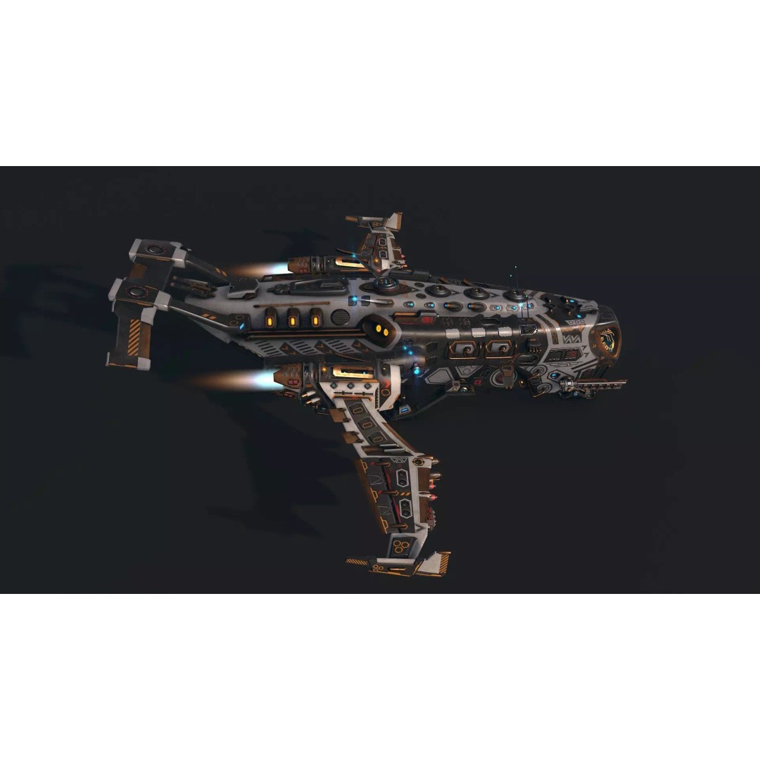 Spaceship 04 3D Model – Low Poly Game Asset, PBR Textures, FBX - View 5