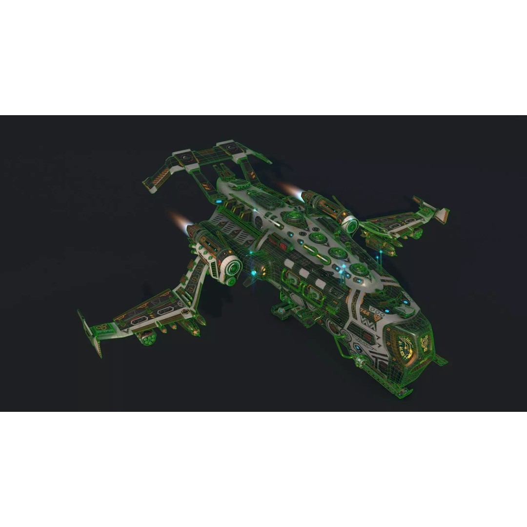 Spaceship 04 3D Model – Low Poly Game Asset, PBR Textures, FBX - View 7