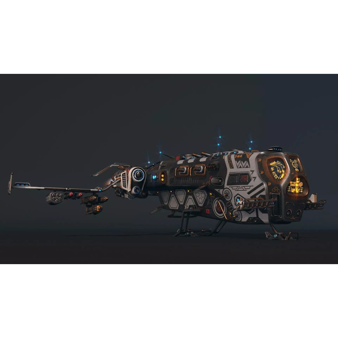 Spaceship 04 3D Model – Low Poly Game Asset, PBR Textures, FBX - View 9