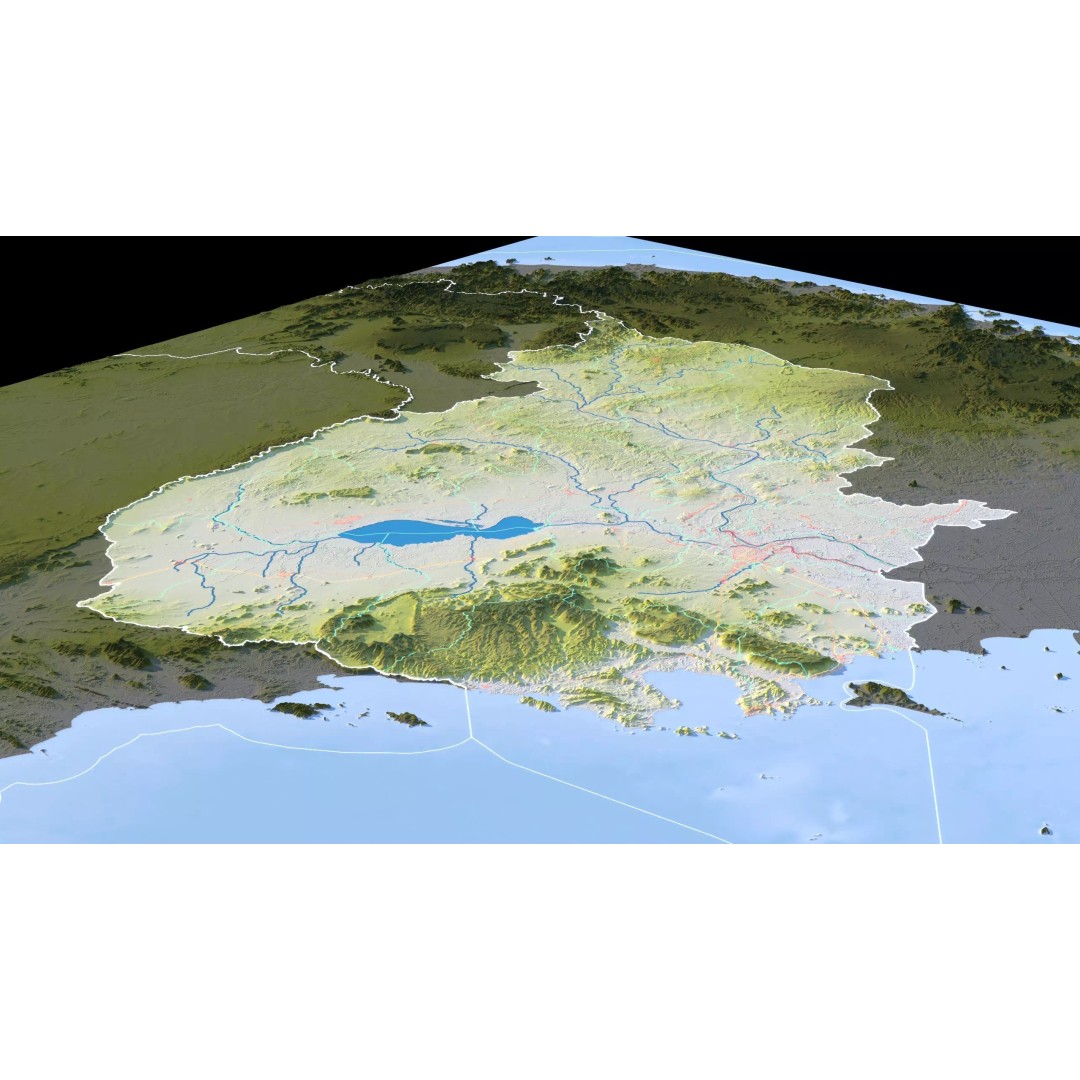 Cambodia Map 3D Model – Realistic Satellite Terrain with DEM, FBX, OBJ - View 14