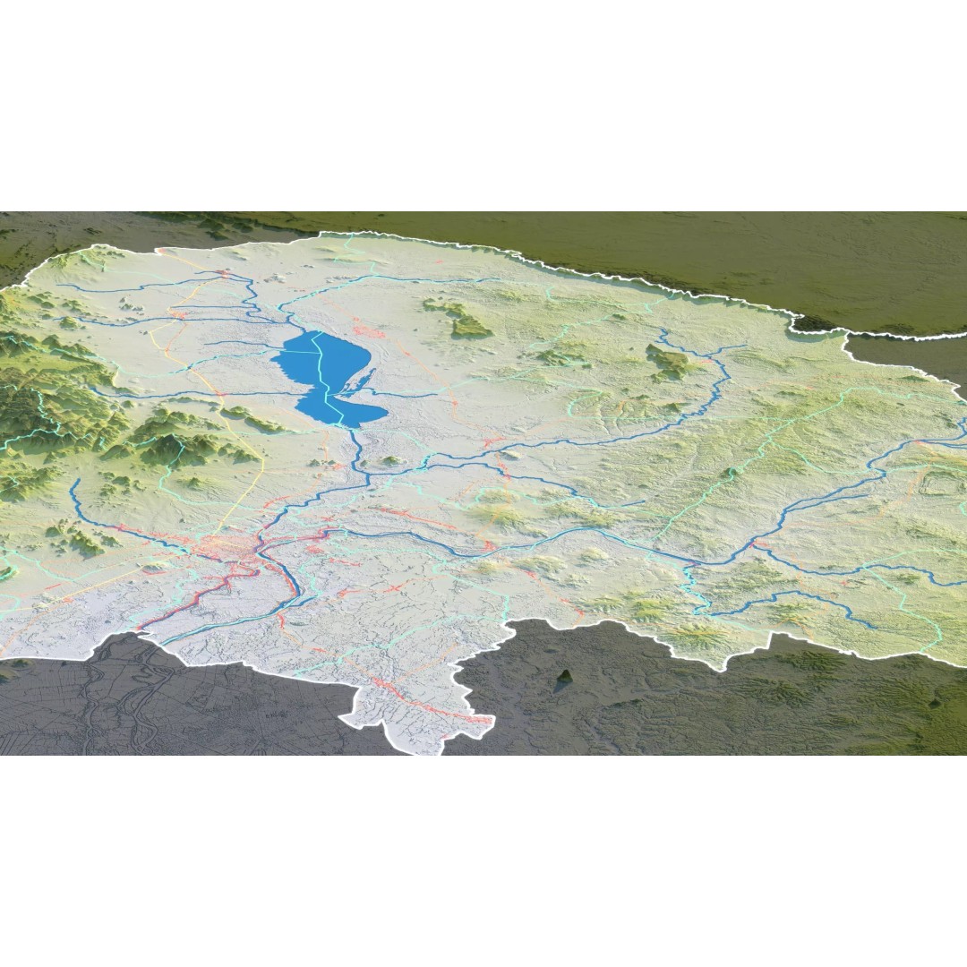 Cambodia Map 3D Model – Realistic Satellite Terrain with DEM, FBX, OBJ - View 15