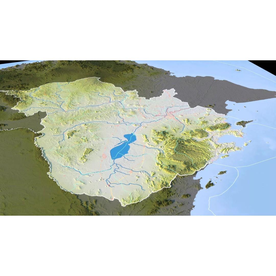 Cambodia Map 3D Model – Realistic Satellite Terrain with DEM, FBX, OBJ - View 16