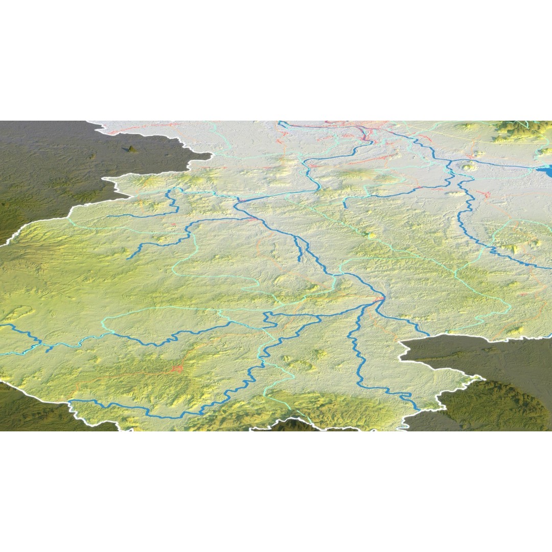 Cambodia Map 3D Model – Realistic Satellite Terrain with DEM, FBX, OBJ - View 17