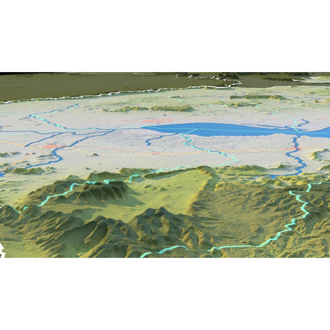 Cambodia Map 3D Model – Realistic Satellite Terrain with DEM, FBX, OBJ - View 18