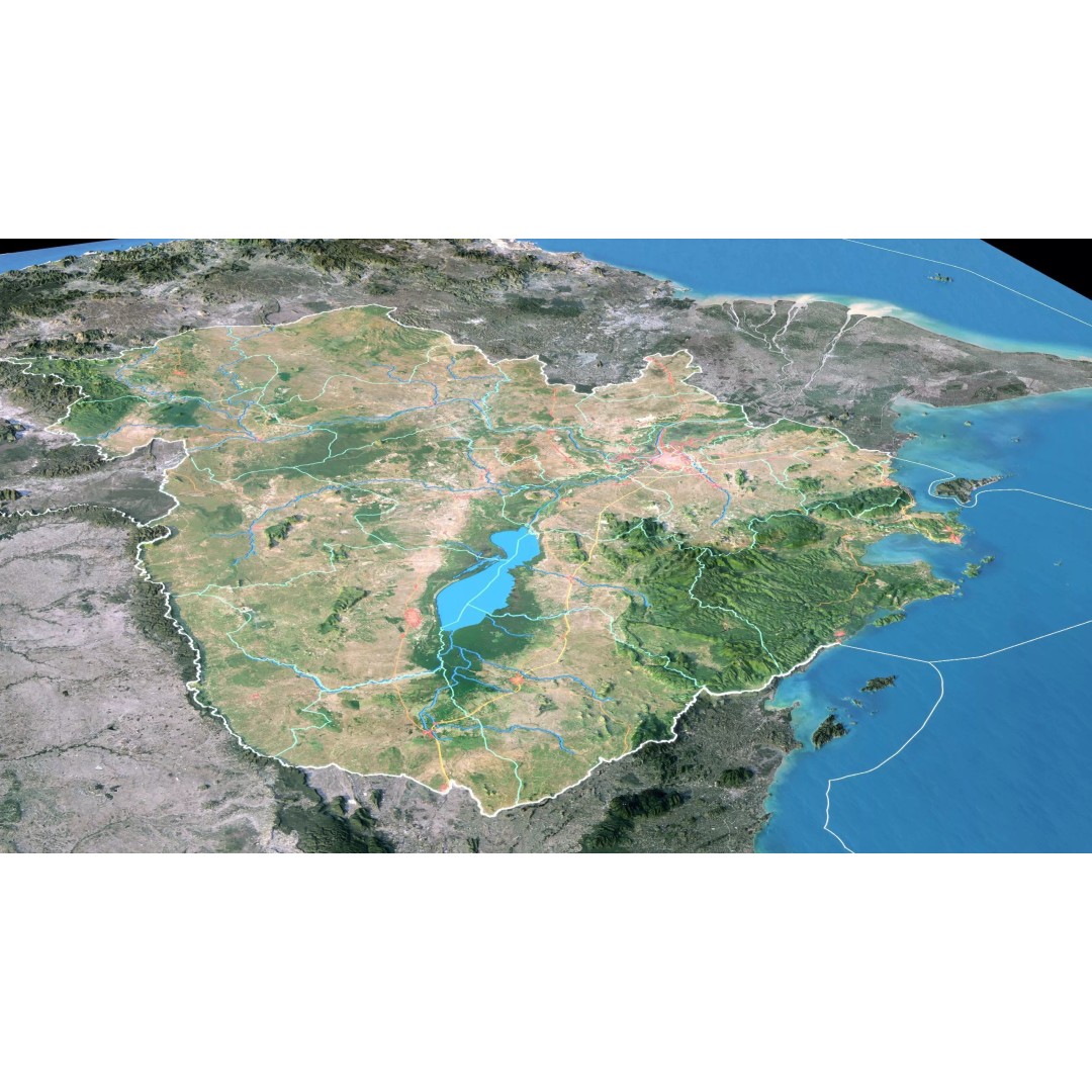 Cambodia Map 3D Model – Realistic Satellite Terrain with DEM, FBX, OBJ - View 7