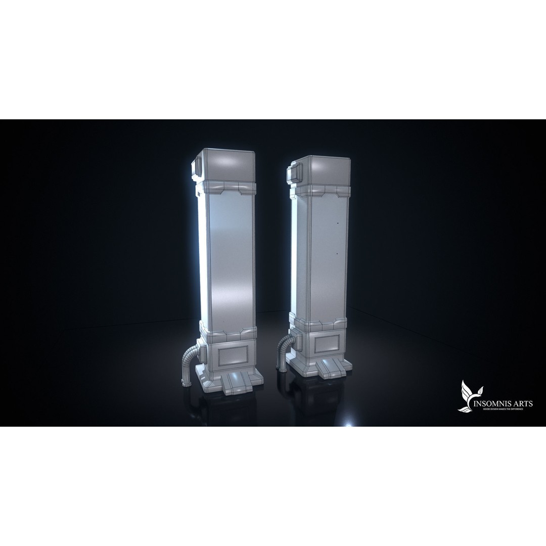Sci-Fi Laboratory Equipment 3D Model – PBR Textured, Blender Scene