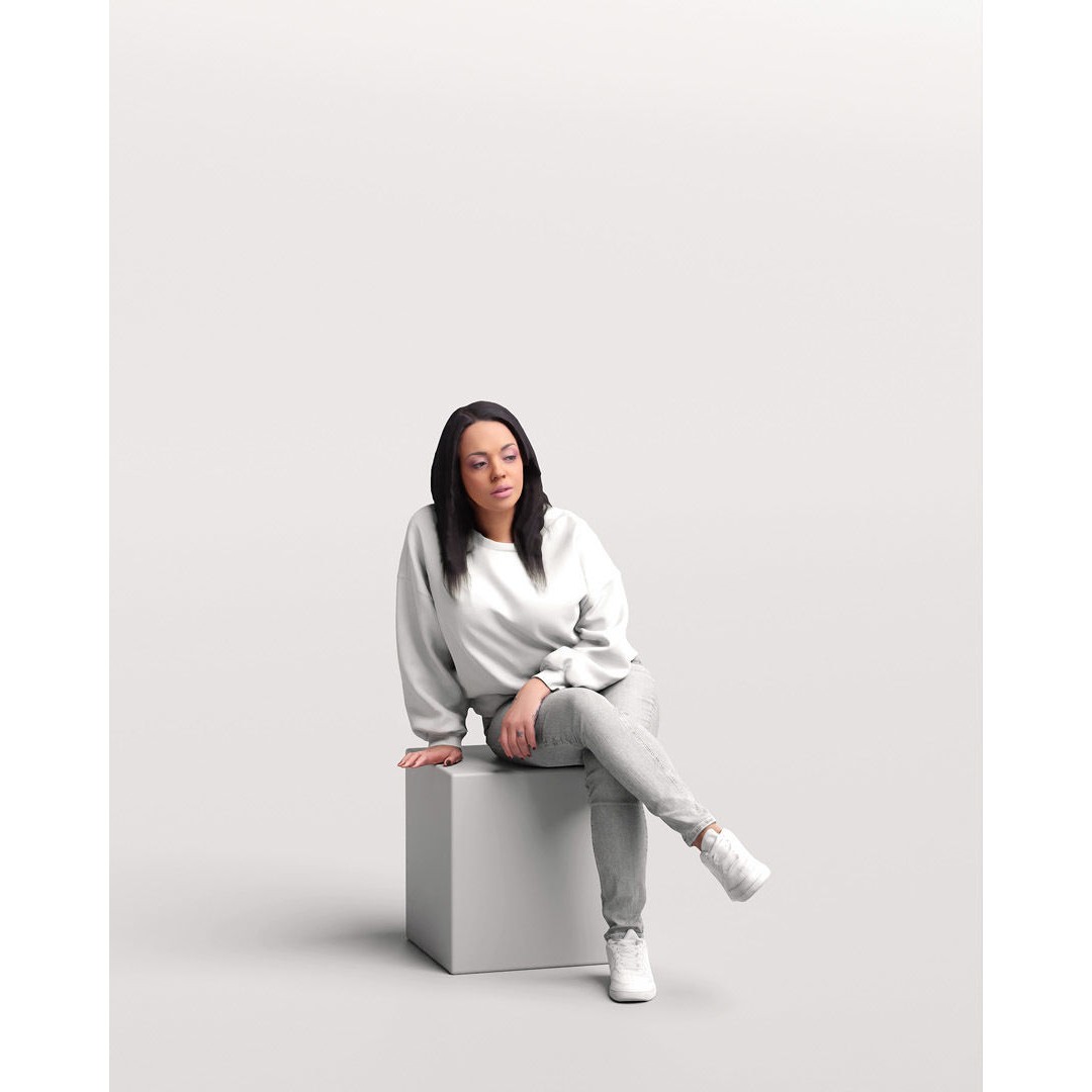Humano Sitting Woman 3D Model – Realistic Female Character, PBR Textures - View 11