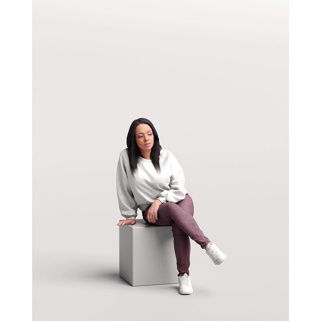 Humano Sitting Woman 3D Model – Realistic Female Character, PBR Textures - View 13