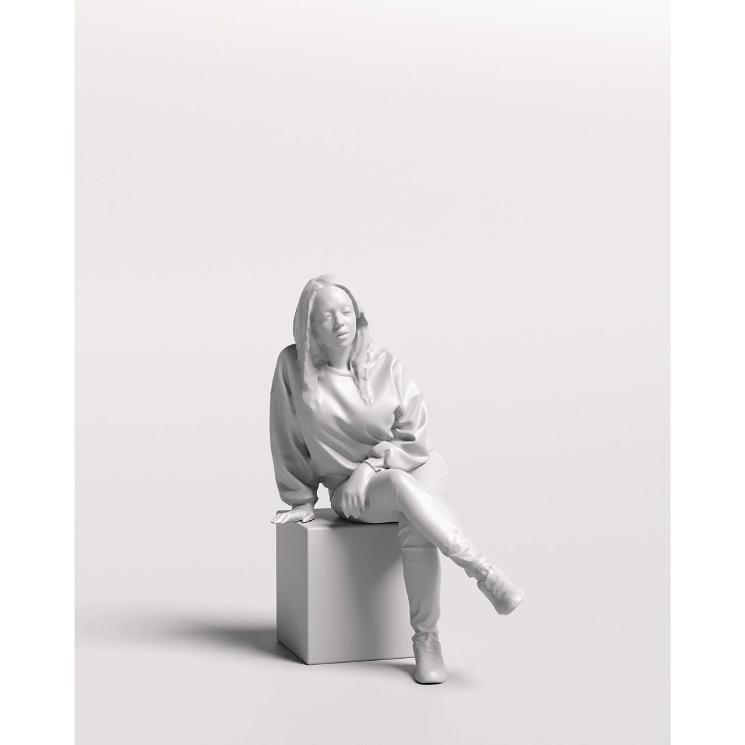 Humano Sitting Woman 3D Model – Realistic Female Character, PBR Textures - View 14