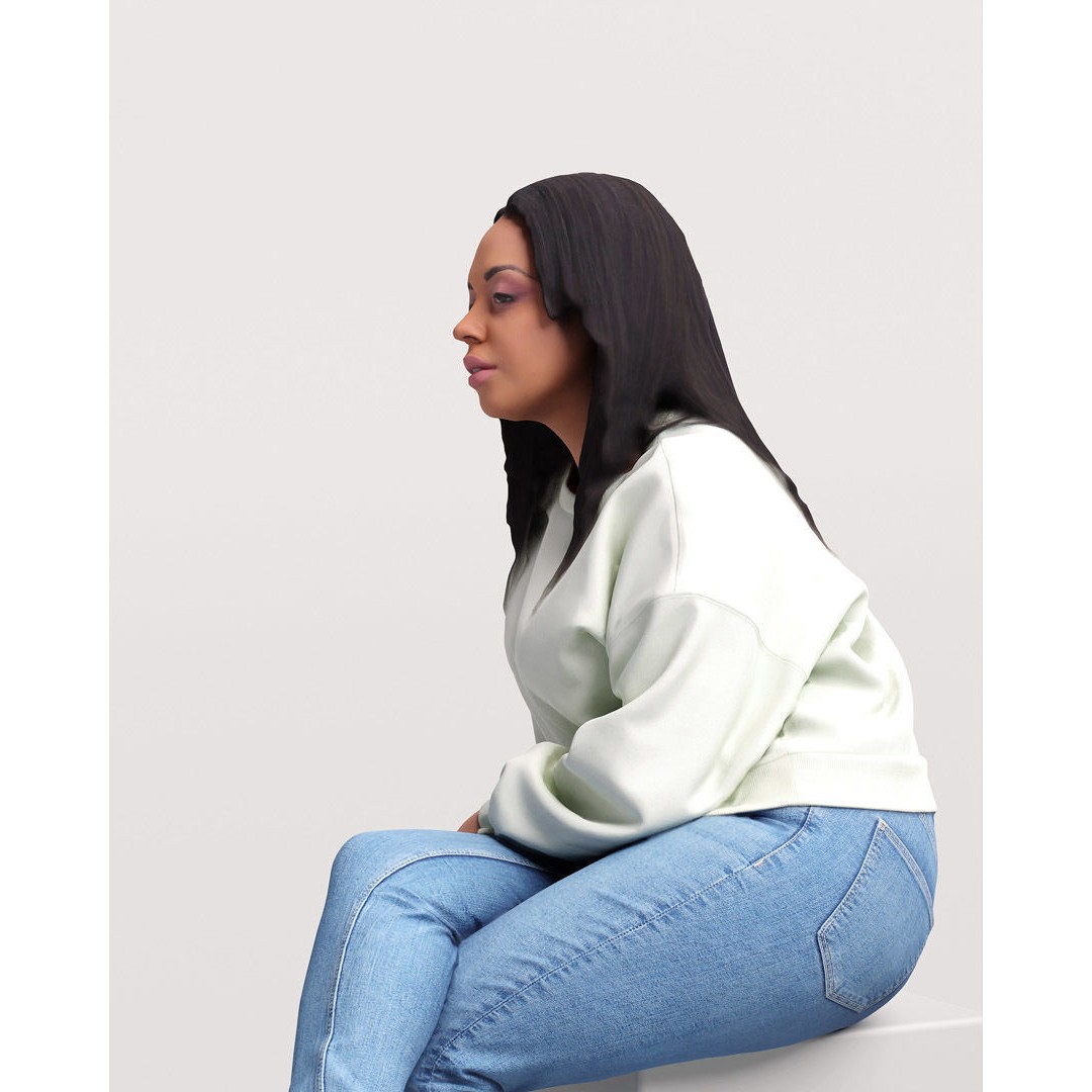Humano Sitting Woman 3D Model – Realistic Female Character, PBR Textures - View 9