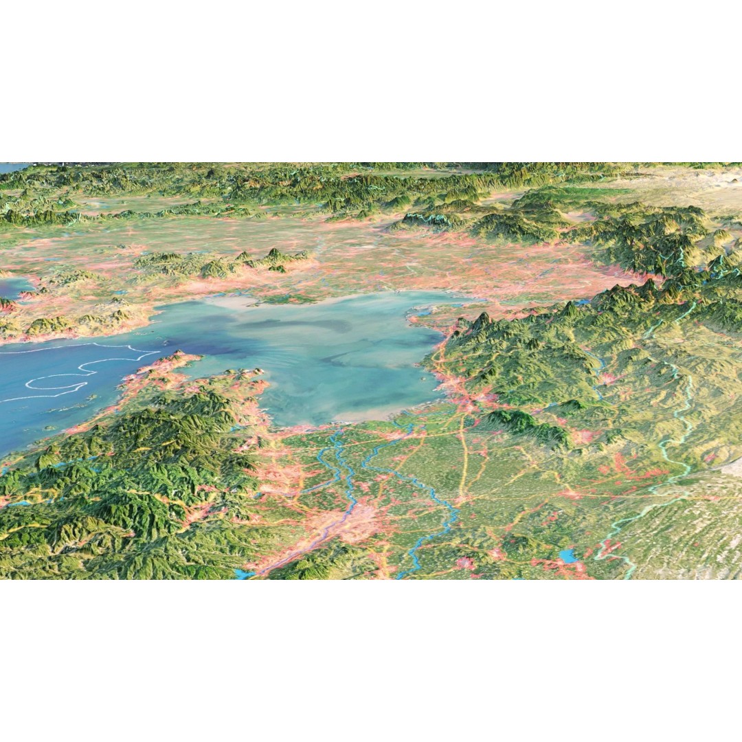 China Map 3D Model – Realistic Satellite Terrain, FBX, OBJ, MAX - View 10