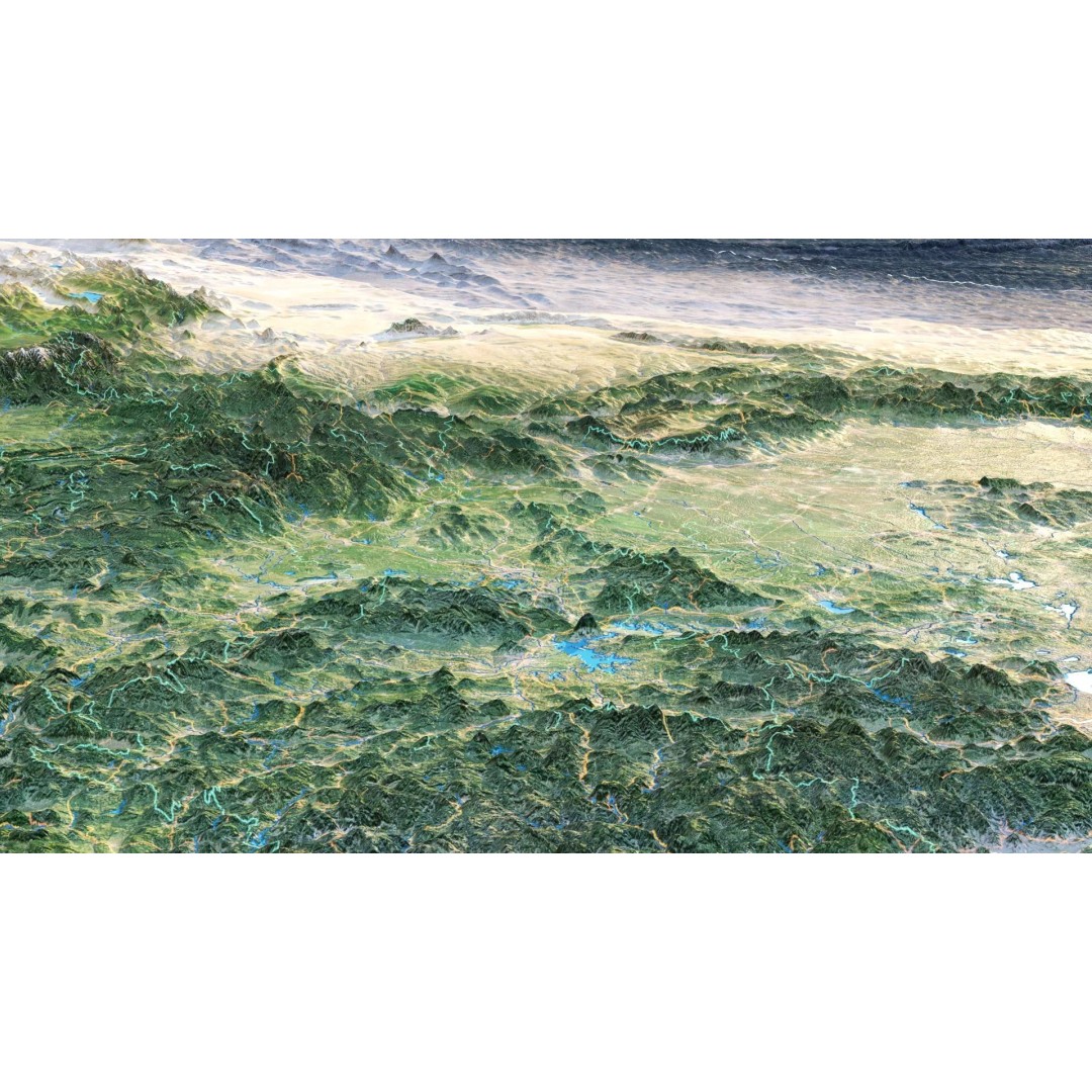 China Map 3D Model – Realistic Satellite Terrain, FBX, OBJ, MAX - View 11