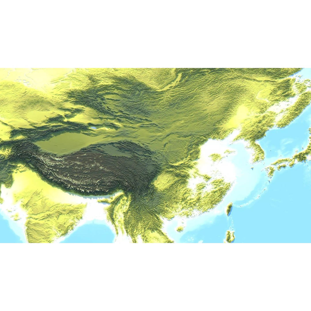 China Map 3D Model – Realistic Satellite Terrain, FBX, OBJ, MAX - View 12