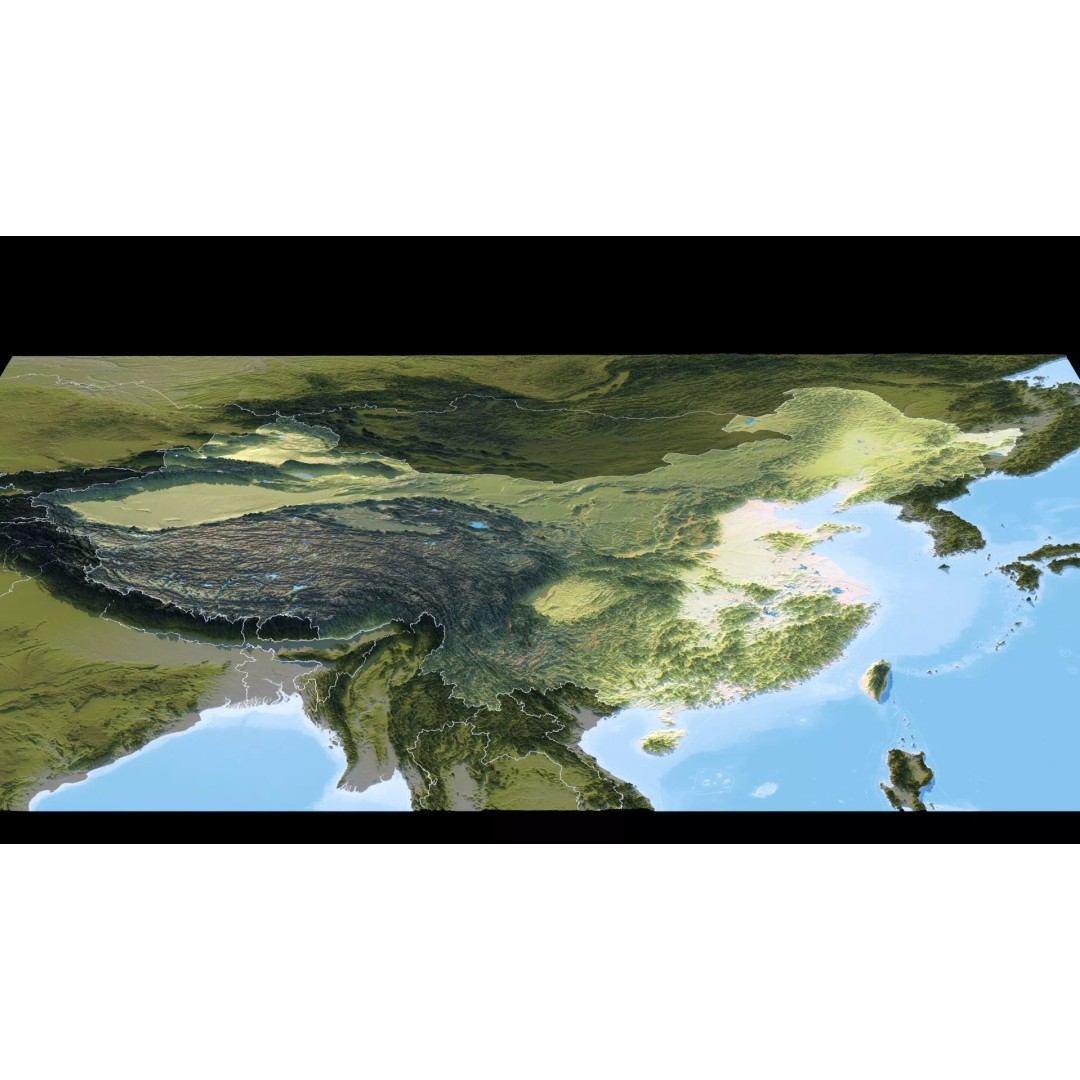 China Map 3D Model – Realistic Satellite Terrain, FBX, OBJ, MAX - View 14