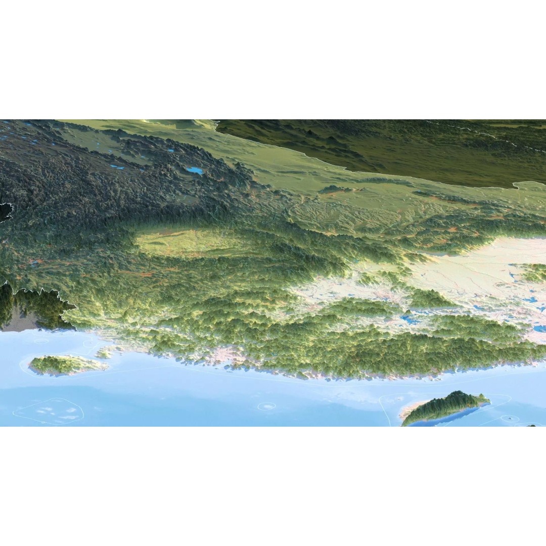 China Map 3D Model – Realistic Satellite Terrain, FBX, OBJ, MAX - View 16