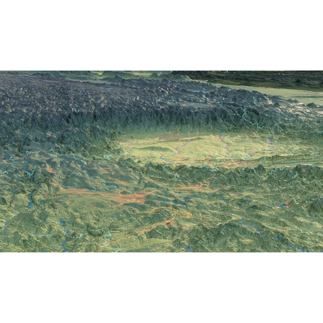 China Map 3D Model – Realistic Satellite Terrain, FBX, OBJ, MAX - View 19