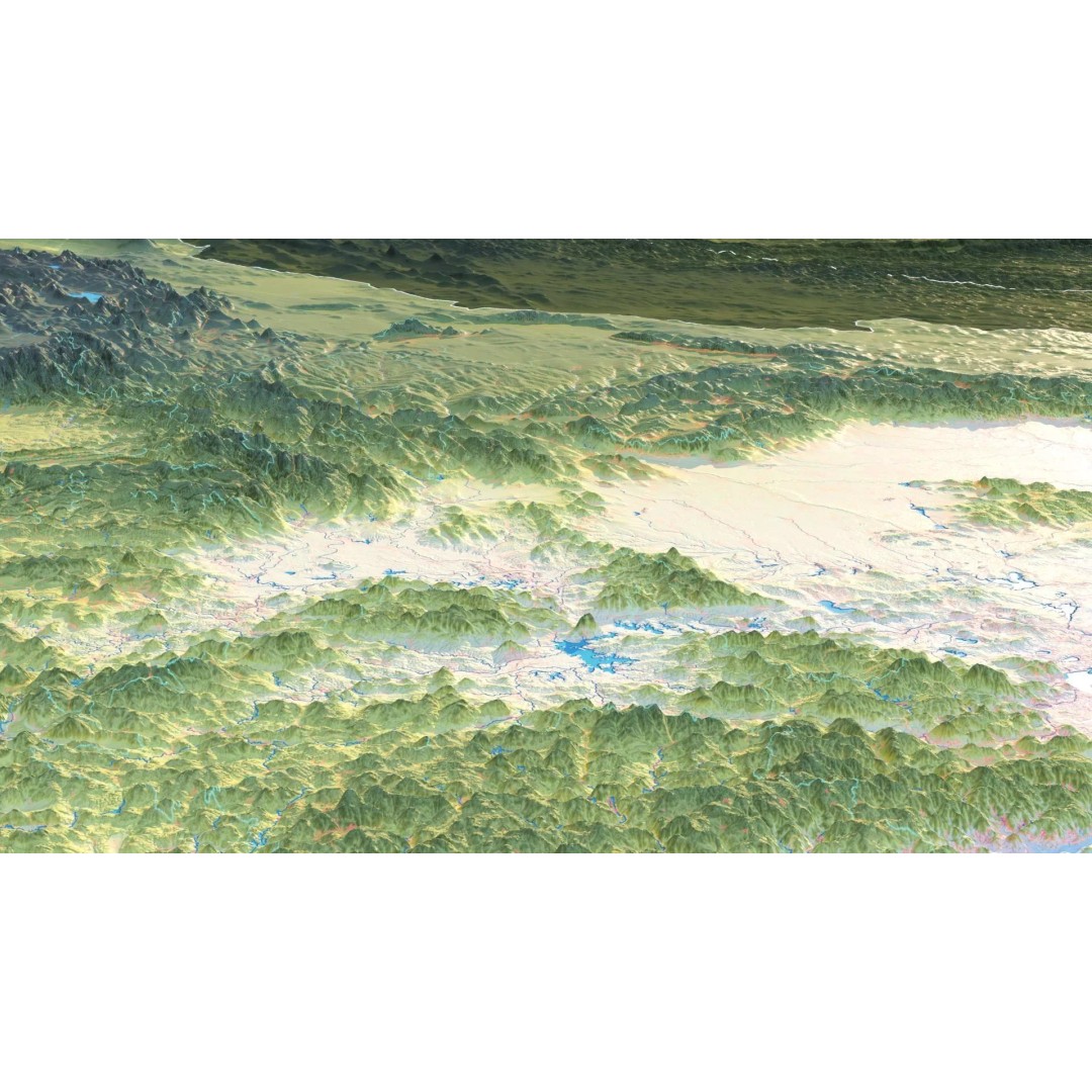 China Map 3D Model – Realistic Satellite Terrain, FBX, OBJ, MAX - View 21