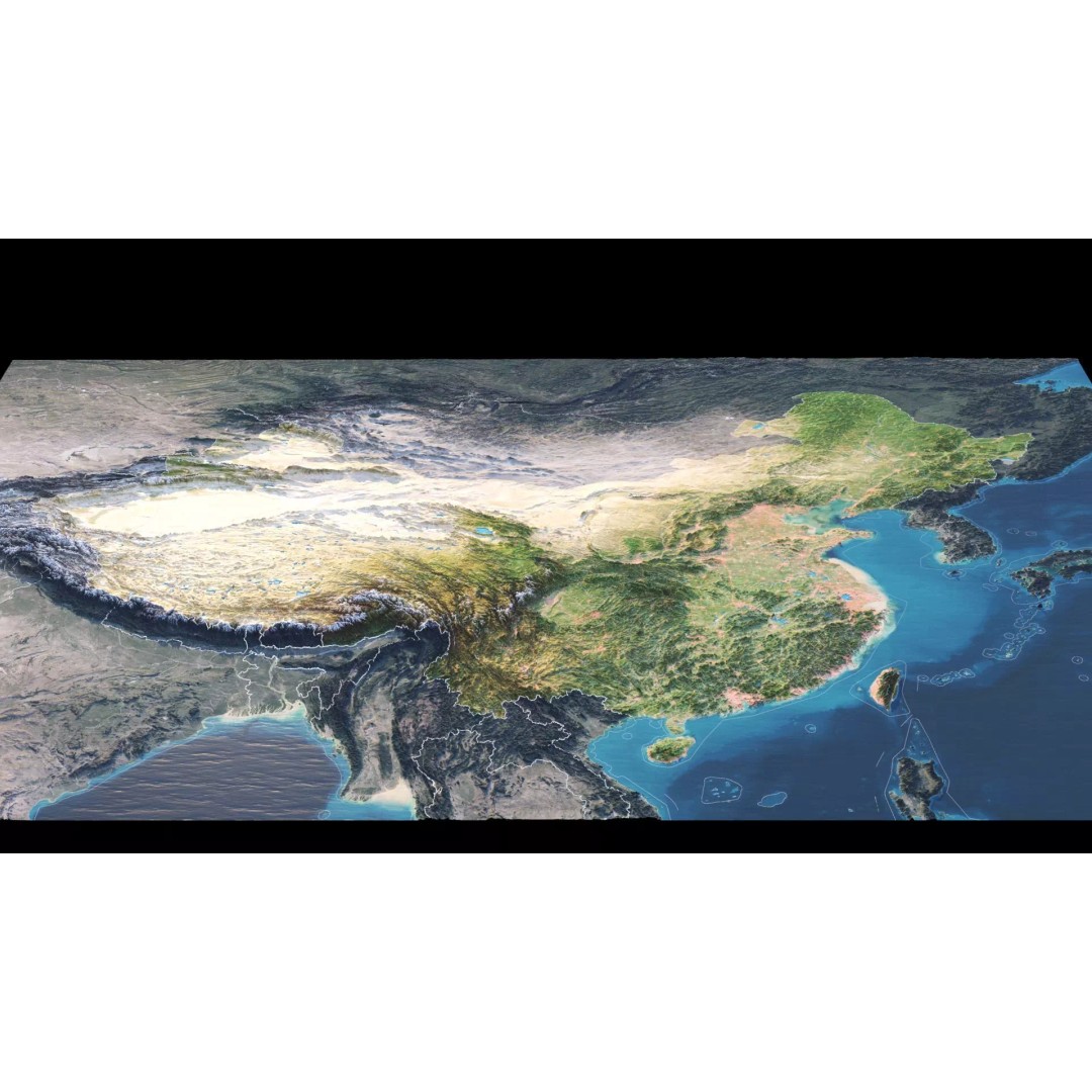 China Map 3D Model – Realistic Satellite Terrain, FBX, OBJ, MAX - View 4