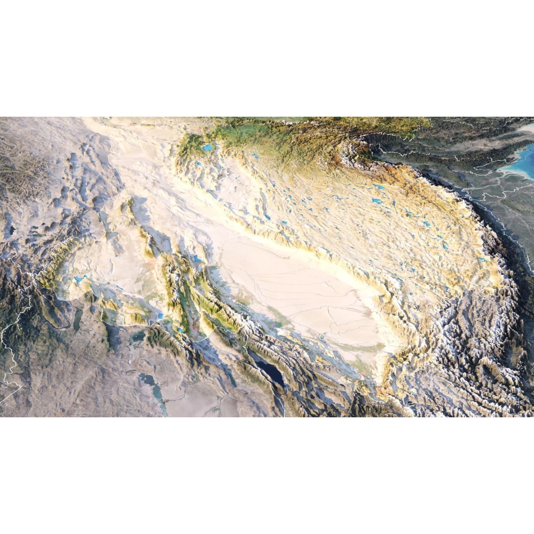 China Map 3D Model – Realistic Satellite Terrain, FBX, OBJ, MAX - View 7