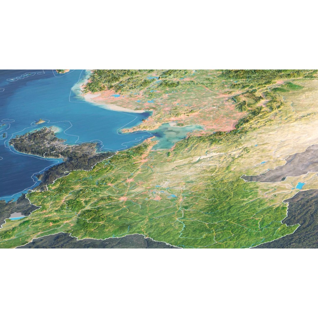 China Map 3D Model – Realistic Satellite Terrain, FBX, OBJ, MAX - View 8