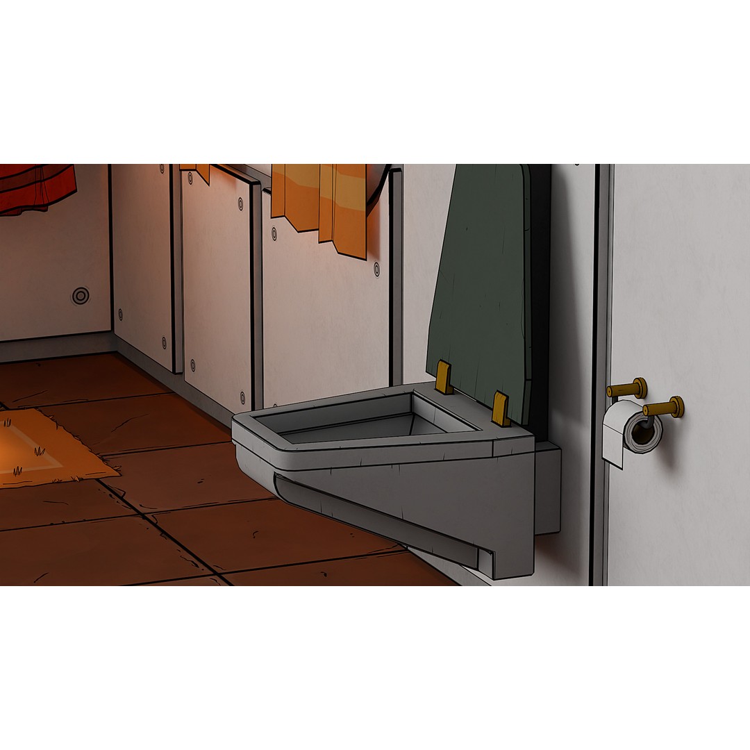 Cartoon Bathroom 3D Model – Low Poly Sci-Fi Interior Asset, FBX - View 6