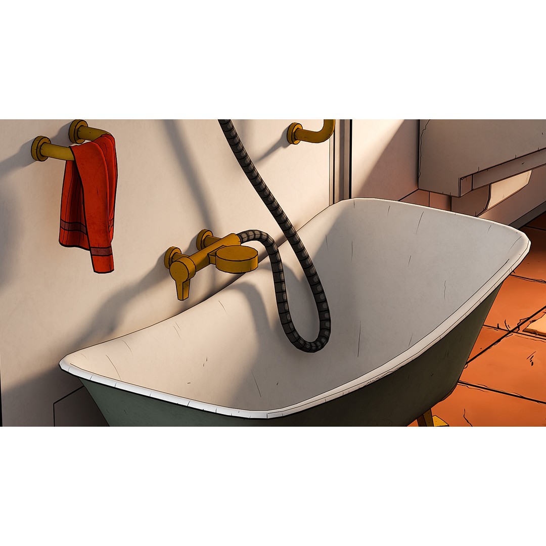Cartoon Bathroom 3D Model – Low Poly Sci-Fi Interior Asset, FBX - View 8