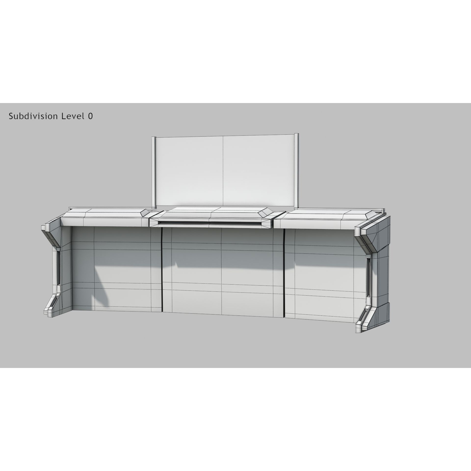 Sci-fi Desk - Low-Poly Game-Ready 3D Model - View 10