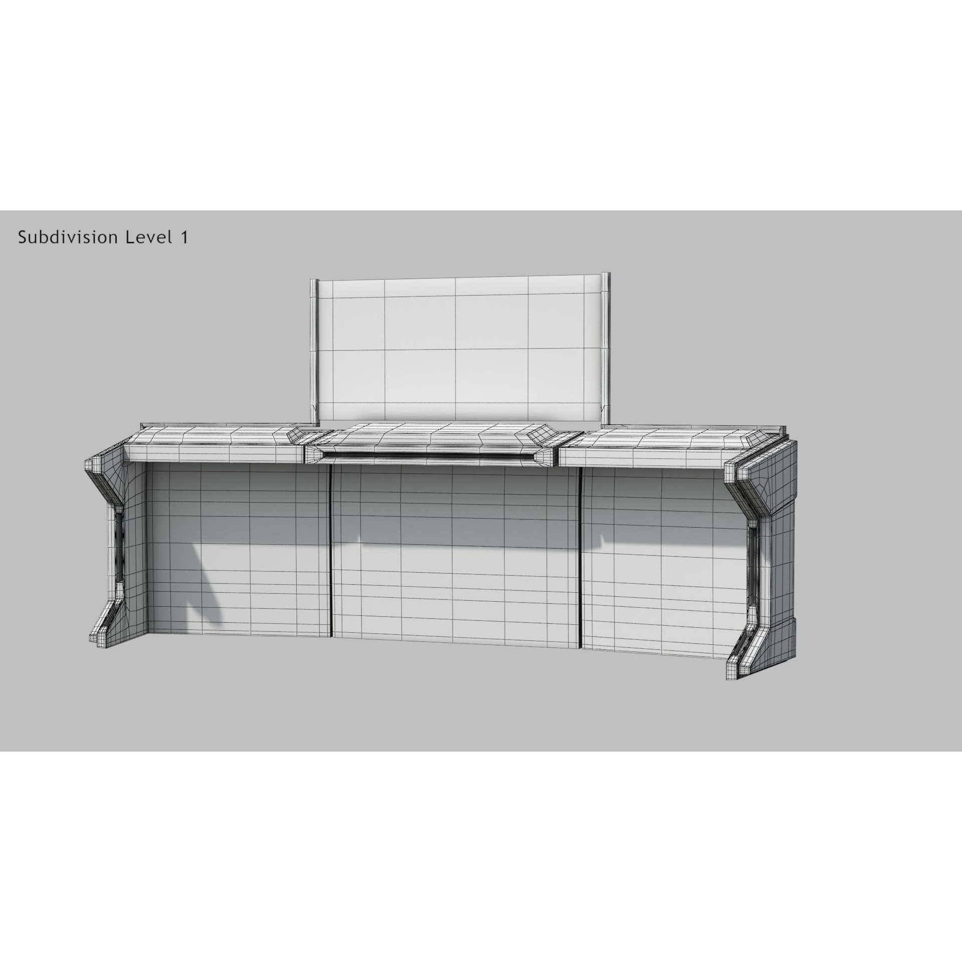 Sci-fi Desk - Low-Poly Game-Ready 3D Model - View 11