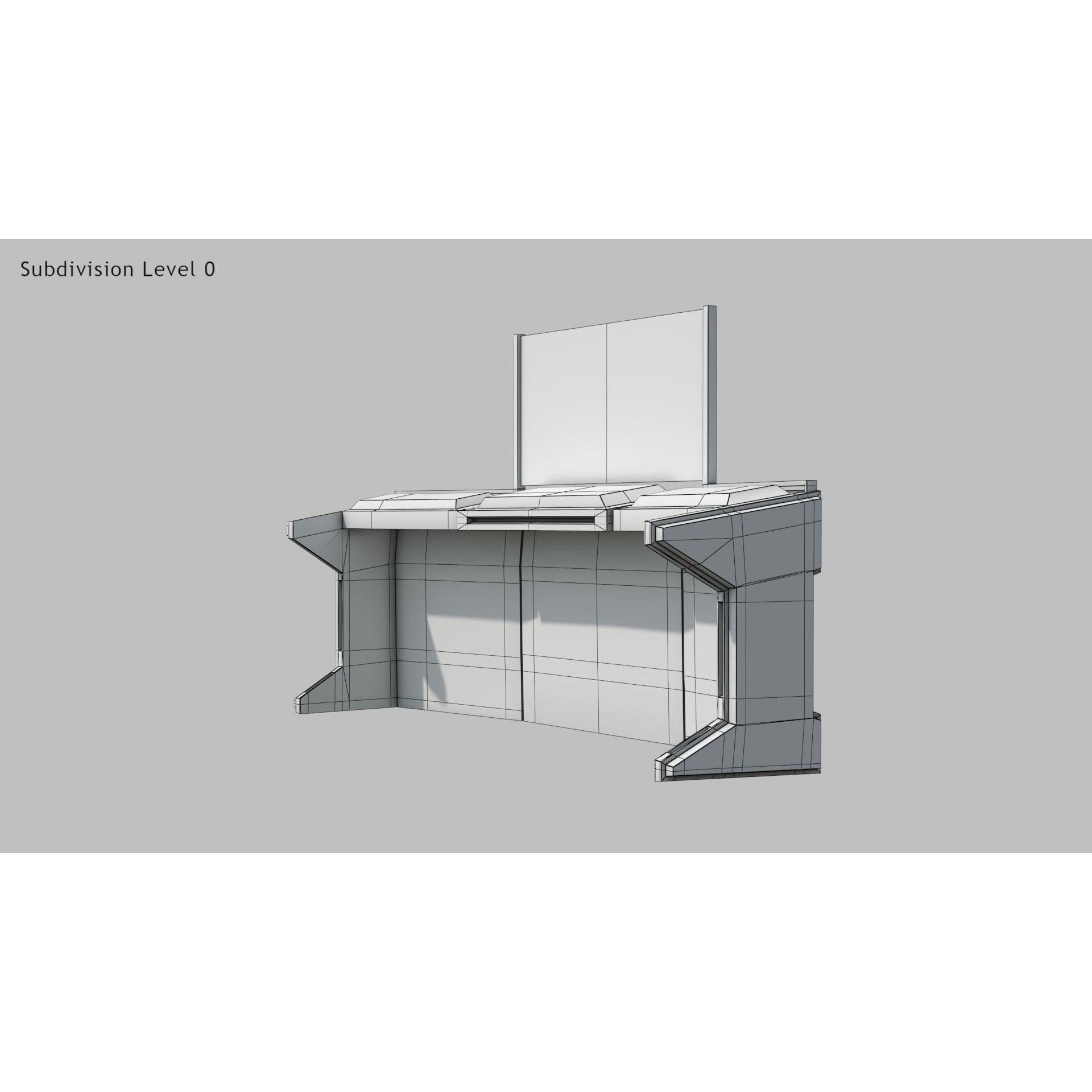 Sci-fi Desk - Low-Poly Game-Ready 3D Model - View 12