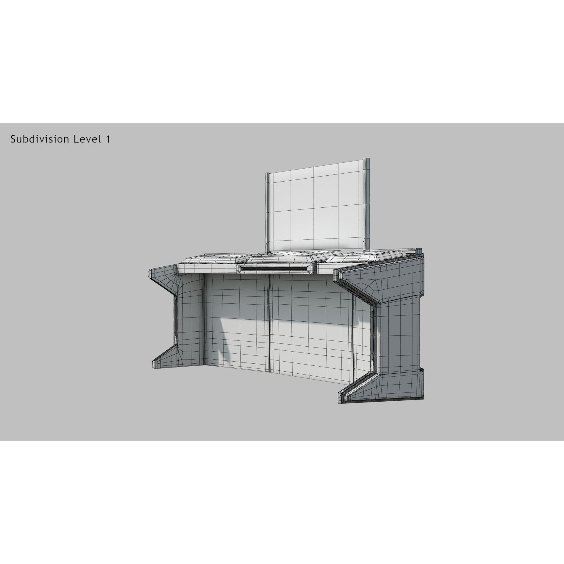 Sci-fi Desk - Low-Poly Game-Ready 3D Model - View 13