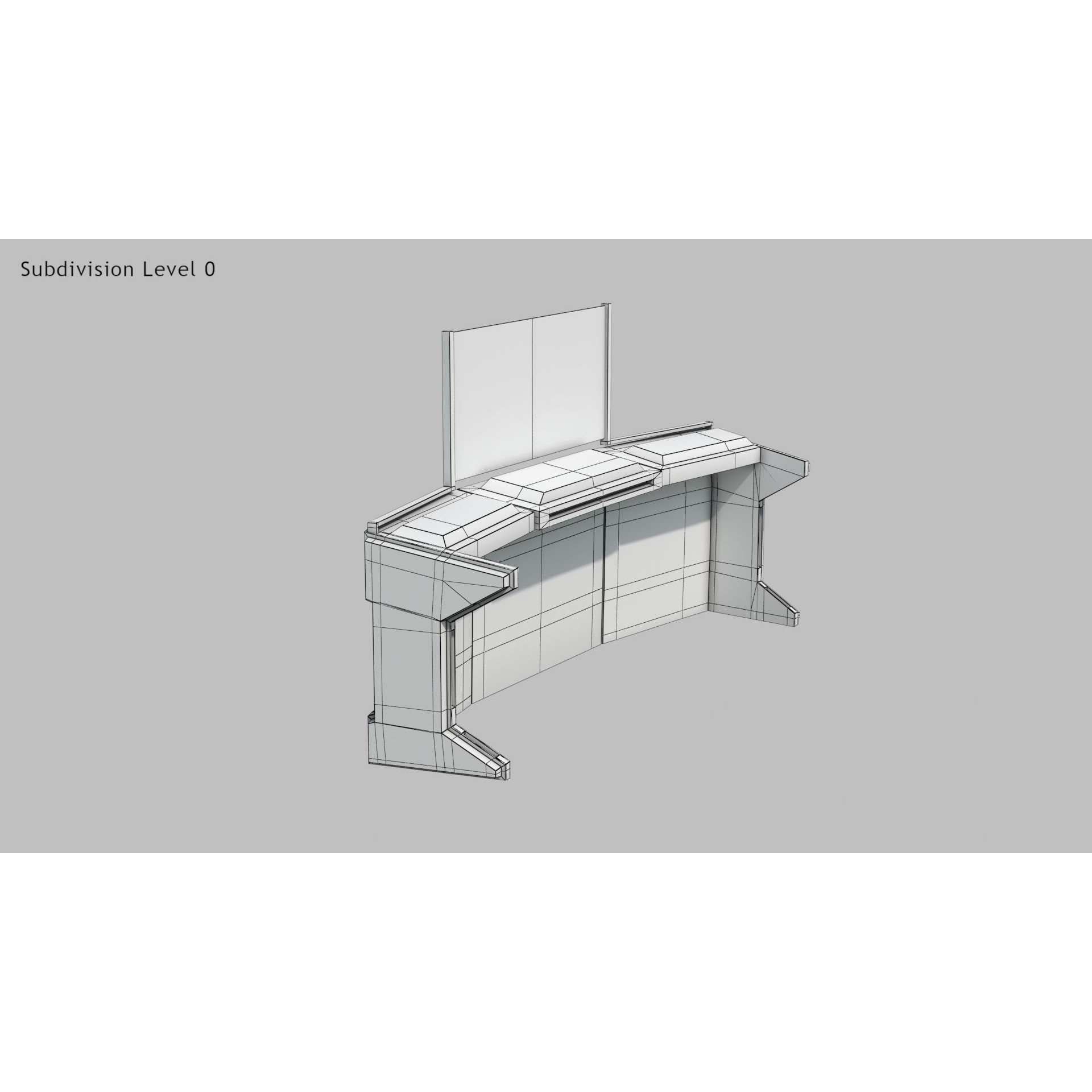 Sci-fi Desk - Low-Poly Game-Ready 3D Model - View 16